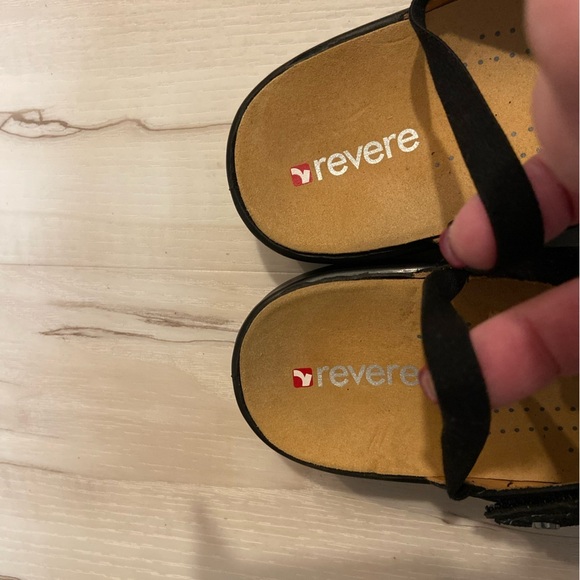 Revere~Rio~Onyx/BlackLizard~Leather~Adjustable Hook & Loop Strap~Sandal~Size 10 - Picture 10 of 14